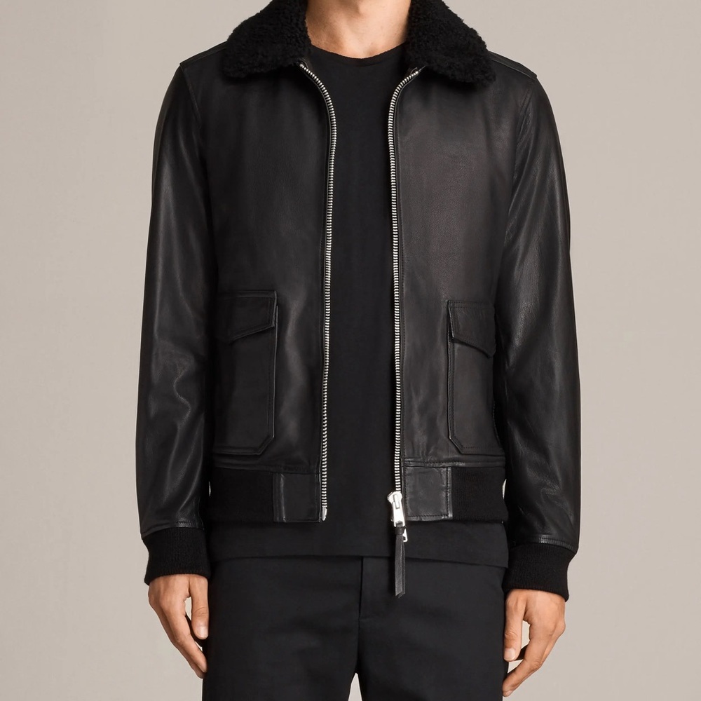 All Saints Phoenix Leather Aviator Jacket